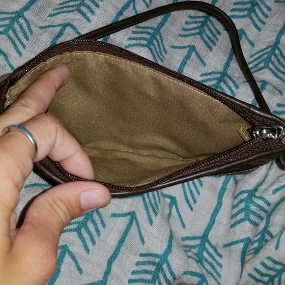 Authentic Coach suede/leather accented clutch - Picture 2 of 3